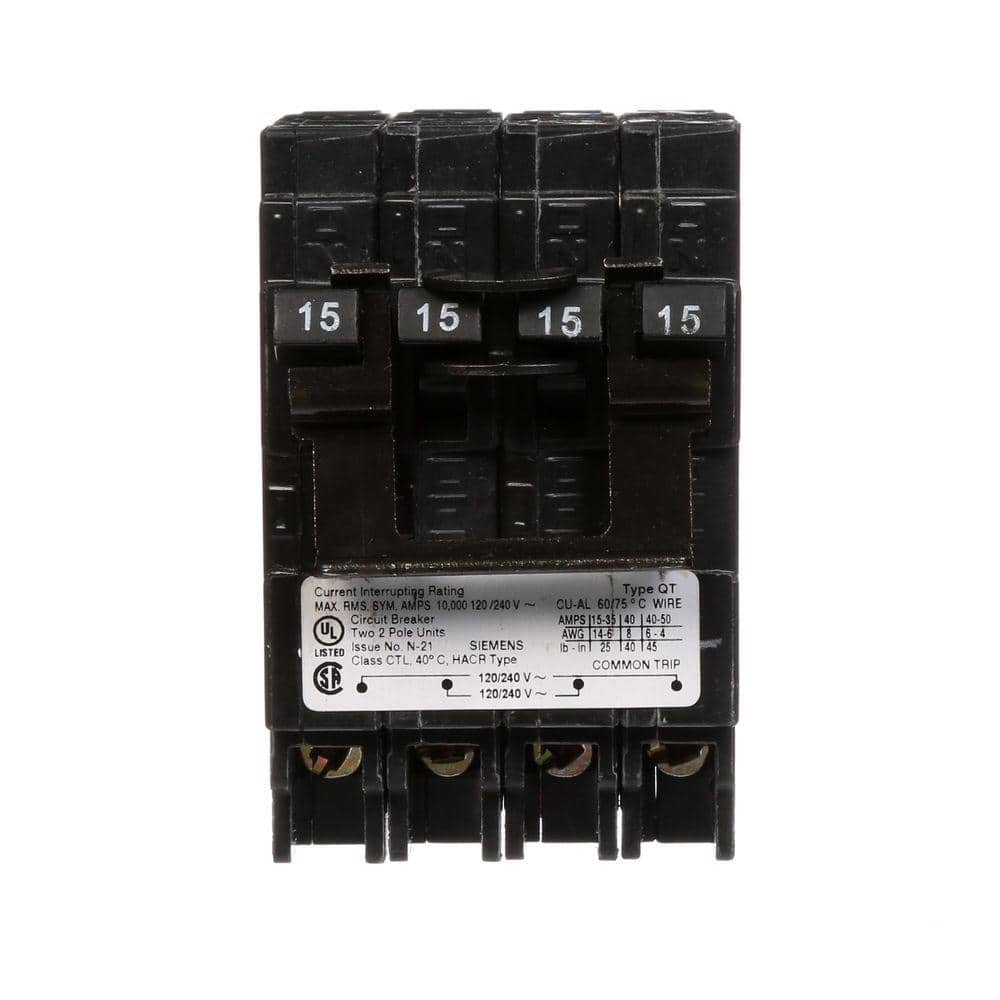 UPC 783643083912 product image for (2) 15 Amp Double-Pole Type QT Quad Circuit Breaker | upcitemdb.com