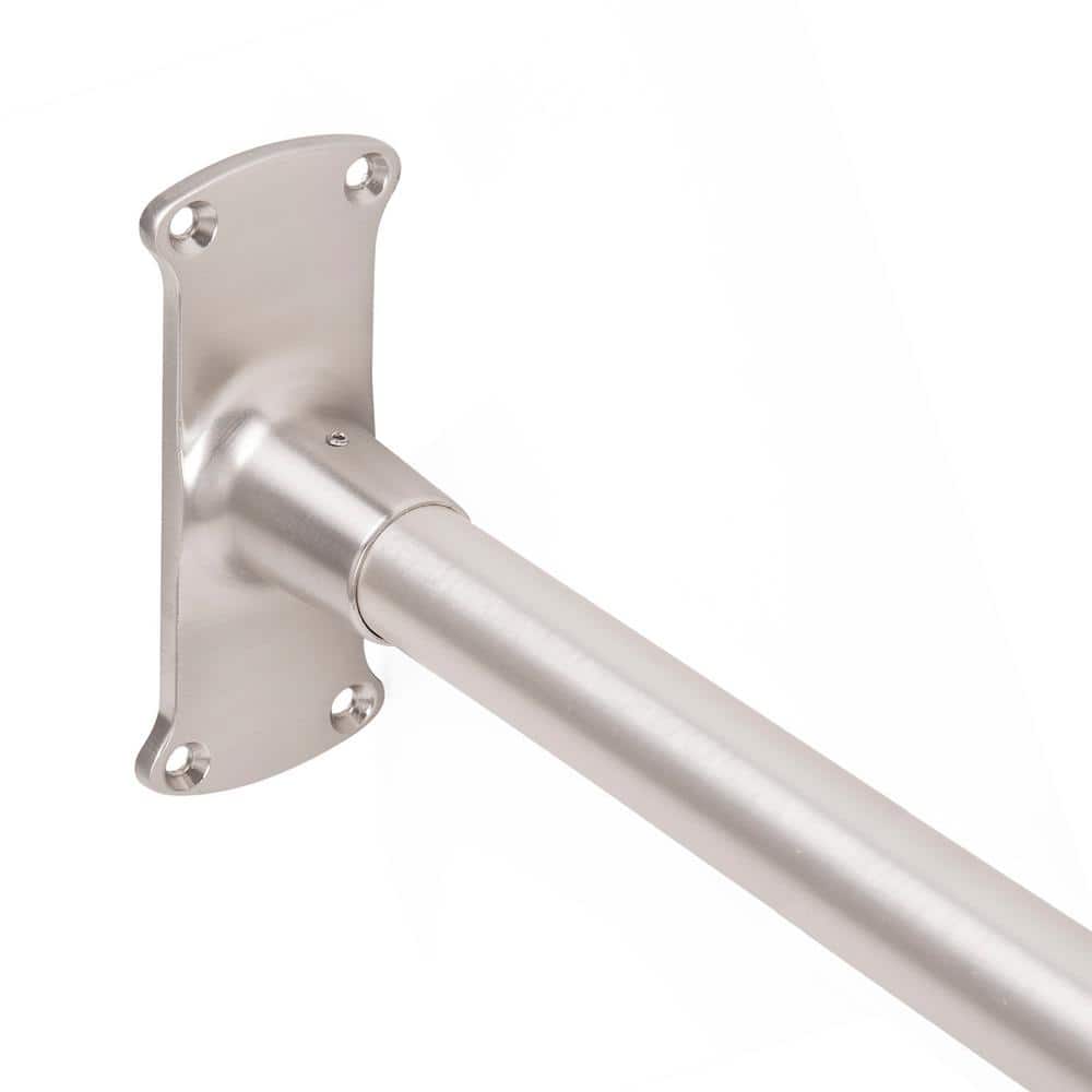 Brushed Nickel L-Shaped Wall Mounted Shower Curtain Rod