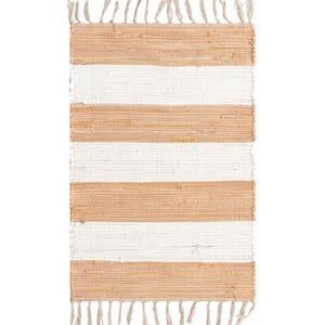 Lorelei Beige/Tan Doormat 2 ft. x 3 ft. Striped Area Rug