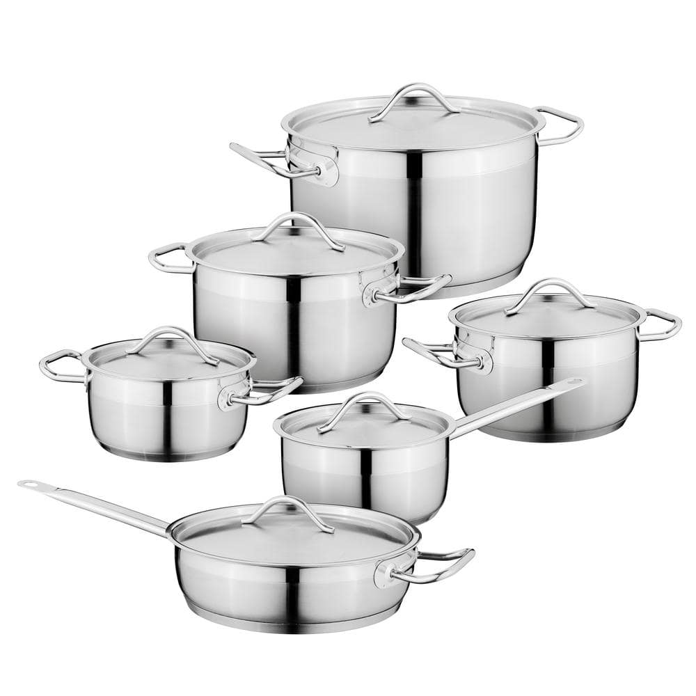 7-Step Induction Capsule Bottom Stainless Steel Cookware Set 13 Piece  Casserole Kitchenware Cooking Pot with Blue Glass Lid - China Cookware Set  and Cookware price