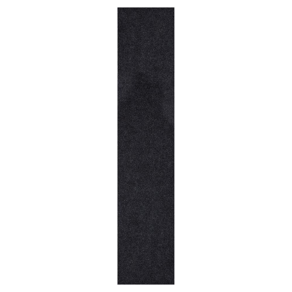 Sweet Home Stores Ribbed Waterproof Non-Slip Rubberback Runner Rug 2 ft. 7  in. W x 21 ft. L Black Polyester Garage Flooring SH-SRT704-3X21 - The Home  Depot