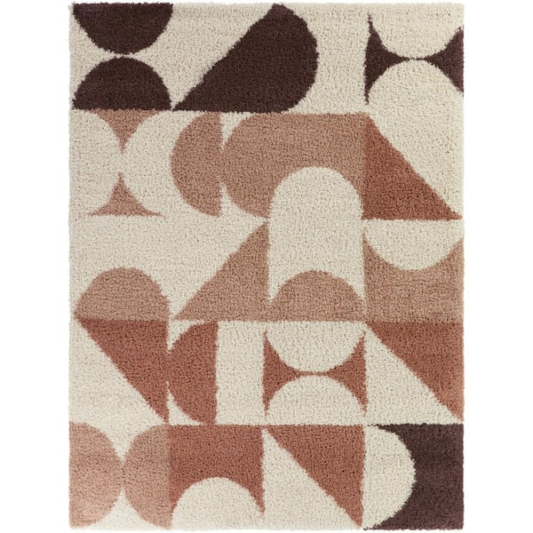 Bellanca Brown/Pink 5 ft. x 7 ft. Area Rug