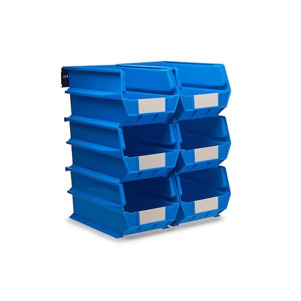 20.25 in. H x 16.5 in. W x 14.75 in. D Blue Plastic 6-Cube Organizer