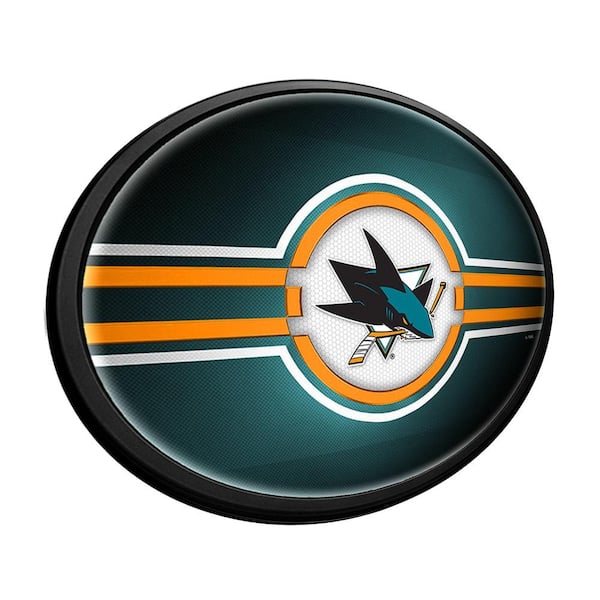 The Fan-Brand San Jose Sharks: Round Slimline Lighted Wall Sign 18 in. L x  18 in. W 2.5 in. D NHSJSK-130-01 - The Home Depot