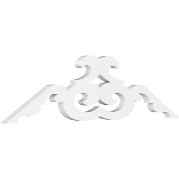 Ekena Millwork 1 in. x 36 in. x 10-1/2 in. (7/12) Pitch Benson Gable Pediment Architectural Grade PVC Moulding