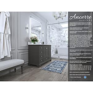 Audrey 48 in. W x 22 in. D Vanity in Sapphire Gray with Marble Vanity Top in Carrara White with White Basin