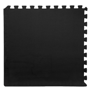Black 24 in. x 24 in. x 0.375 in. Interlocking EVA Foam Floor Mat (6-Pack)