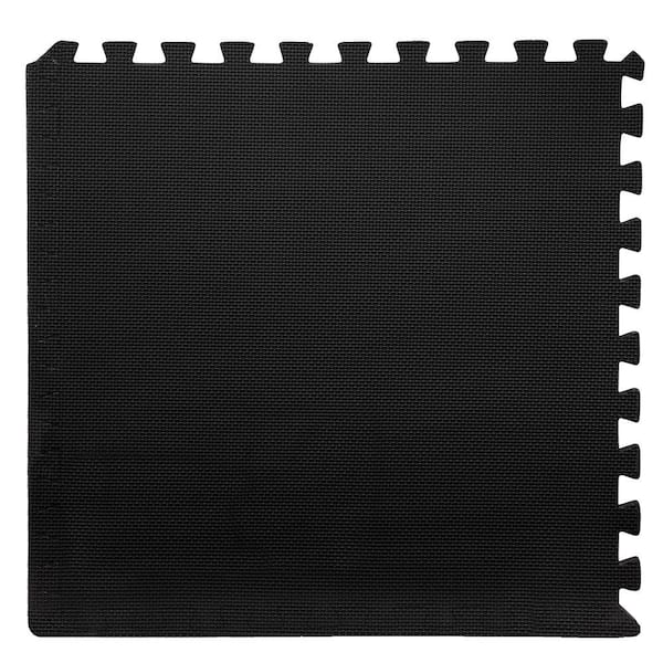Stalwart Black 24 in. x 24 in. x 0.375 in. Interlocking EVA Foam Floor Mat  (6-Pack) M550032 - The Home Depot