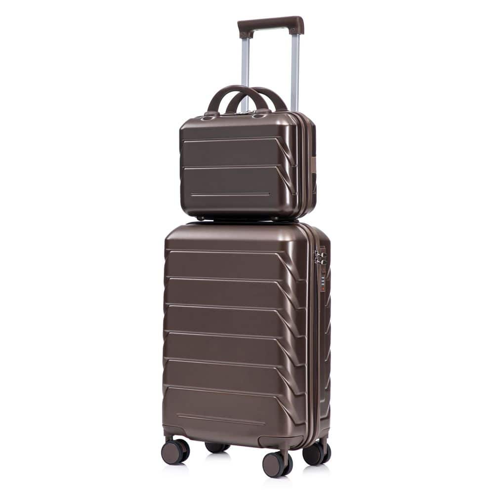 Noble House Lavor 2-Piece Brown ABS Hardside Spinner Wheel Luggage