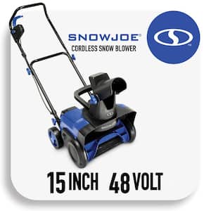 15 in. 48V Cordless Electric Snow Blower Kit with 2 x 4.0 Ah Batteries Plus Charger