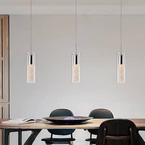 Modern 1-light Pendant Lights, Chromed Finished Pendant Lighting, Chandeliers with Bubble Glass for Kitchen Island