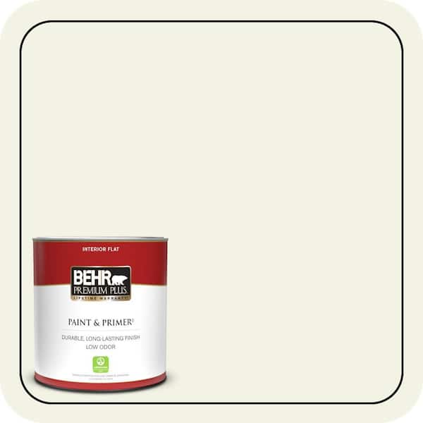 BEHR PREMIUM PLUS 1 qt. #PPL-57 White Smoke Flat Low Odor Interior Paint & Primer