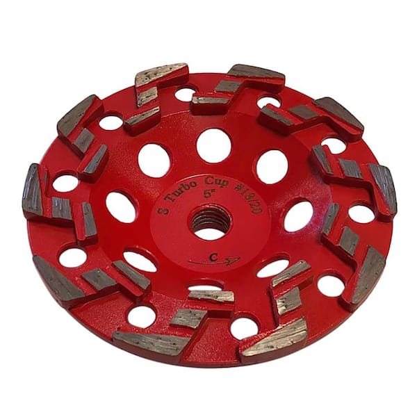 5 in. High Performance Aggressive Diamond Grinding Wheel, #18/20 Grit, S-Segment, 5/8 in.-11 Threaded Arbor