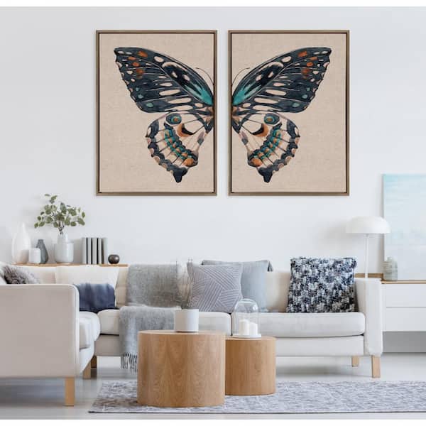 Sylvie "Boho Butterfly" by The Creative Bunch Studio 2 Piece Gold Framed Art Print Set 28 in. x 38 in.