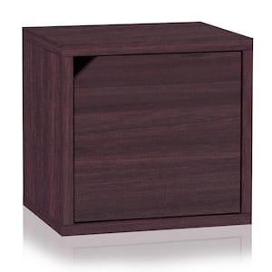 12.6 in. H x 13.4 in. W x 11.2 in. D Royal Walnut Eco Stackable Storage Cube Organizer with Door