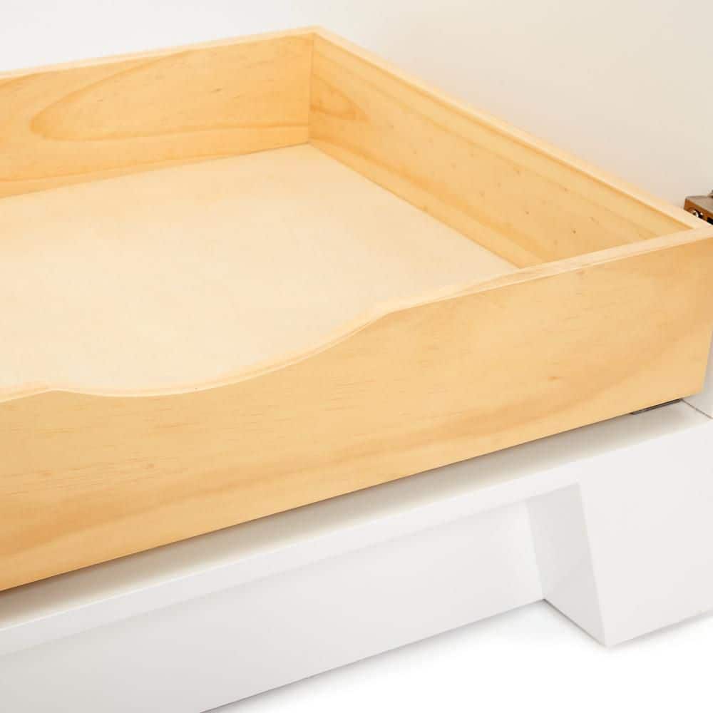 White Wood Freestanding Bathroom Vanity with Brass Hardware, 42 inches