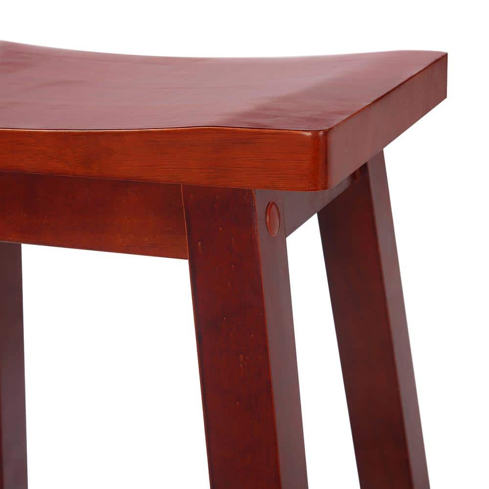 Cherry 29" Backless Saddle Wood Counter Stool Set