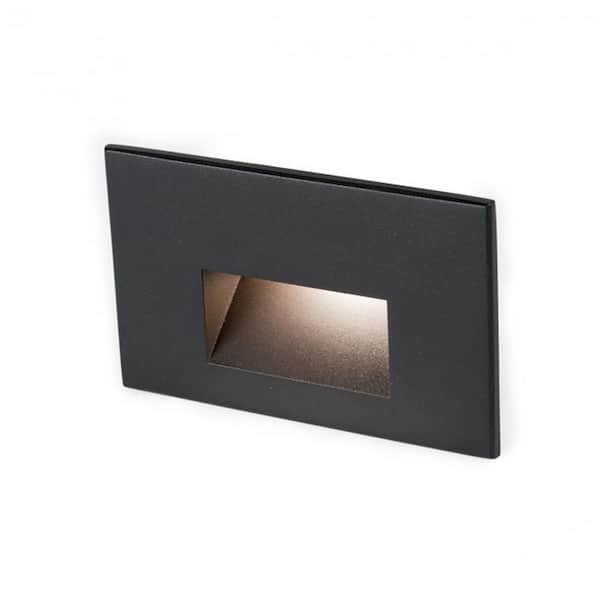 Horizontal Step Light Low-Voltage Integrated LED 12-Volt Black on Aluminum 3000K