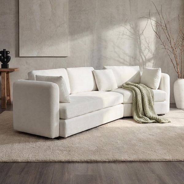 CHRISTOPHER KNIGHT HOME Elia 116.95 in. W Flared Arm Fabric Curved Sofa ...