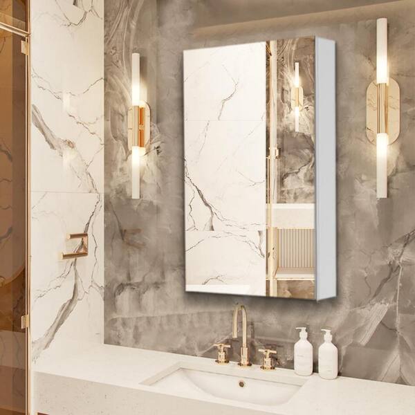 Andrea 24 in. W x 36 in. H Large Rectangular Recessed or Surface Mount ...