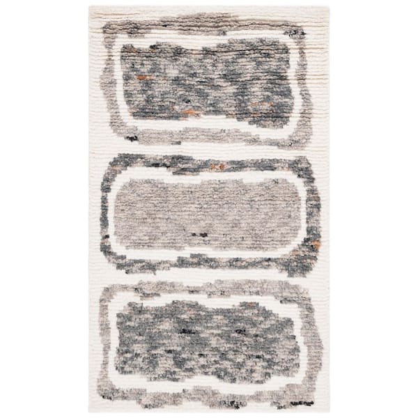 Casablanca 3 ft. x 5 ft. Ivory/Dark Gray Abstract Rectangle Area Rug