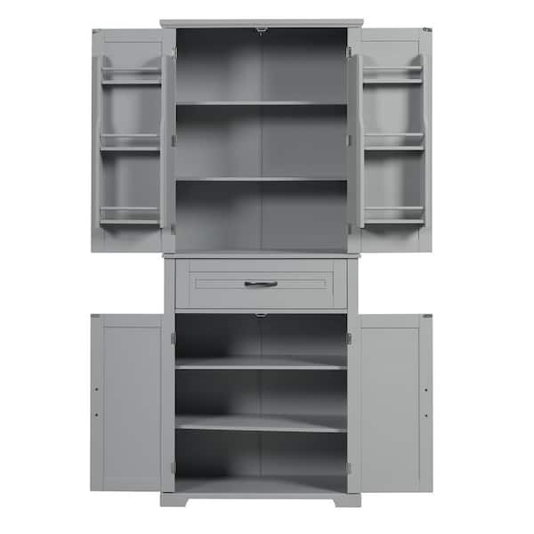 Downtown Storage Cabinet - 2-Shelf, Gray H-6859GR - Uline