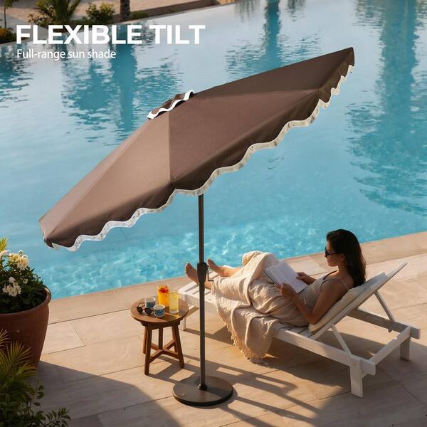 XIZZI Nimbus Cool 10 ft. Steel Market Crank and Auto-Tilt Patio