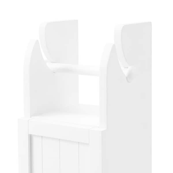 Alaterre Furniture 7-in x 28-in x 7-in White Wood Freestanding Linen Cabinet