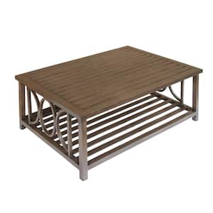 Rectangle Aluminum 31.5 in. D x 47.24 in. W x 17.83 in. H Outdoor Coffee Table