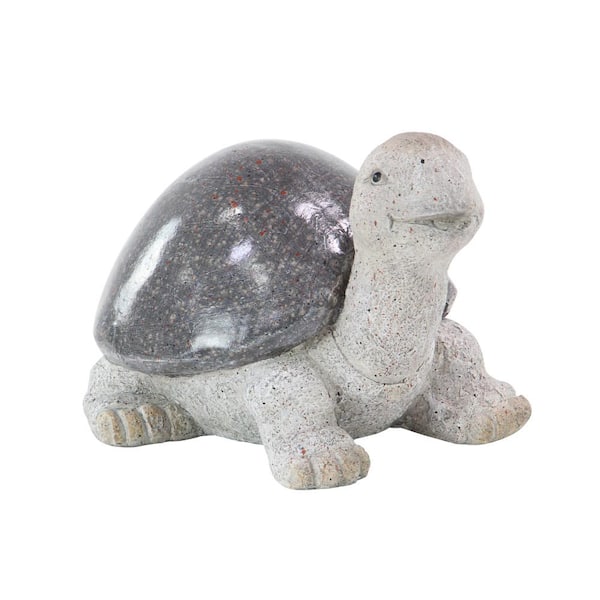 Litton Lane 12 in. x 10 in. 10 in. Polystone Indoor Outdoor Turtle Garden Sculpture