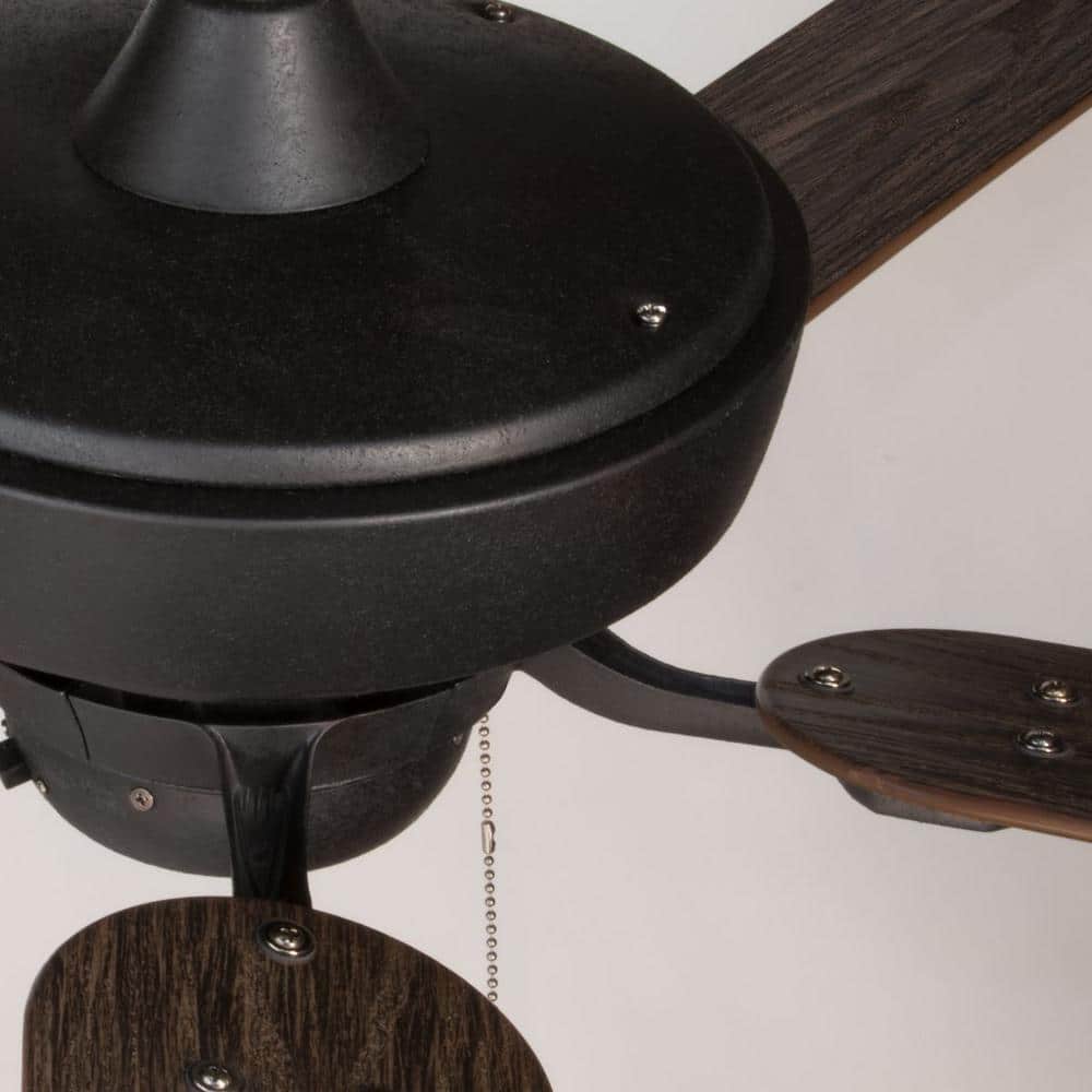 Lakehurst 60" Black and Oak 5-Blade Ceiling Fan with Remote
