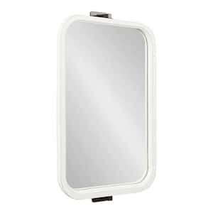 Hogan 30.00 in. W x 20.00 in. H Rectangle Wood White Framed Transitional Functional Mirror