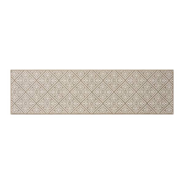Laura Ashley Austell 2-Tone Berber/Ivory 2 ft. x 6 ft. Geometric Polypropylene Runner Rug