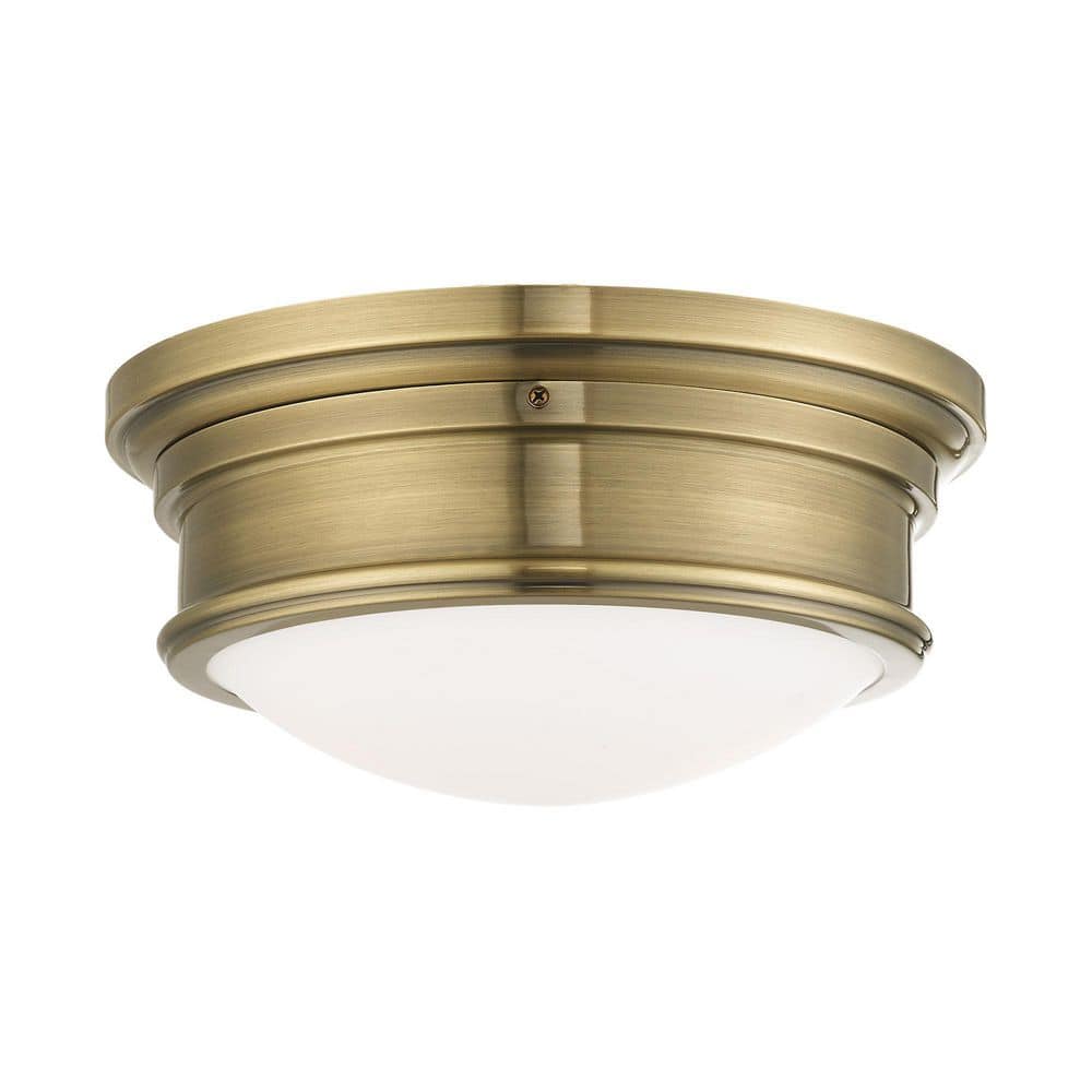 Livex Lighting Astor 2 Light Antique Brass Flush Mount 7342-01 - The ...