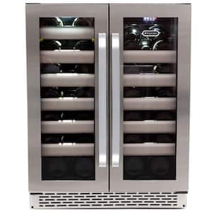 Elite 40-Bottle Seamless Stainless Steel Door Dual Zone Built-In Wine Refrigerator