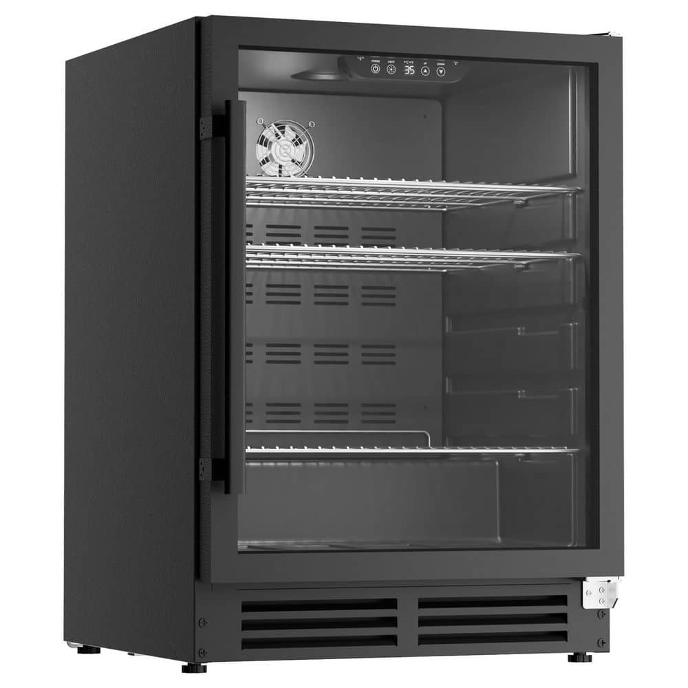24 in. 5.3 cu. ft. Under Counter Beverage Refrigerator, 180 Can Mini Refrigerator in Black with Glass Door for Beer Soda price history on PriceWatchPro