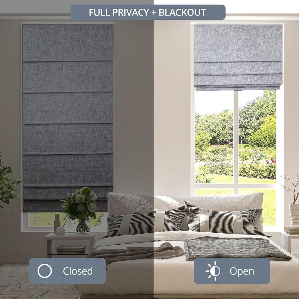 Lexington Gainsboro Cordless Blackout Fabric Roman Shade 48" x 72"