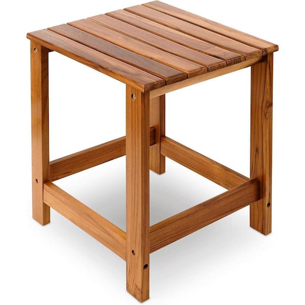Unbranded Teak Wood Outdoor Side Table for Garden, Backyard, Bed, Living Room, Couch