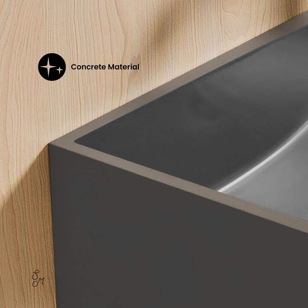 Lisse 17.5" Dark Grey Ceramic Wall-Mount Vessel Sink