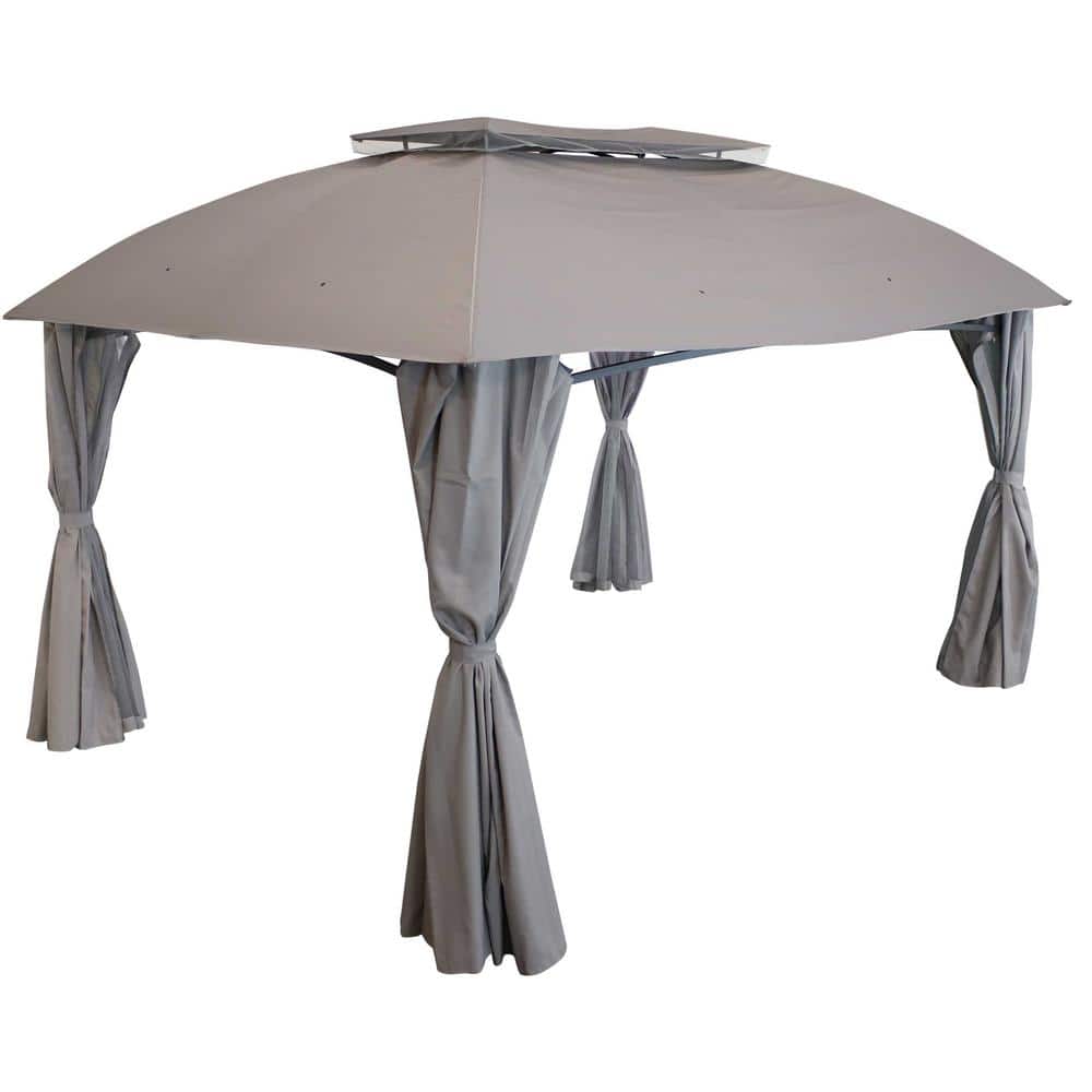 Details about   NEW Gazebo 10'L x 10'W Gray/Bronze!! 