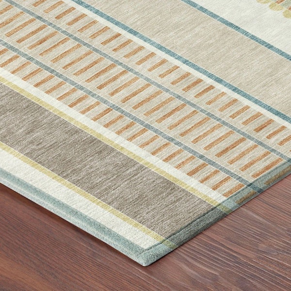 Chantille Machine Washable Indoor/Outdoor Abstract ACN2681 Ivory 2 ft. x 7 ft. Runner Rug