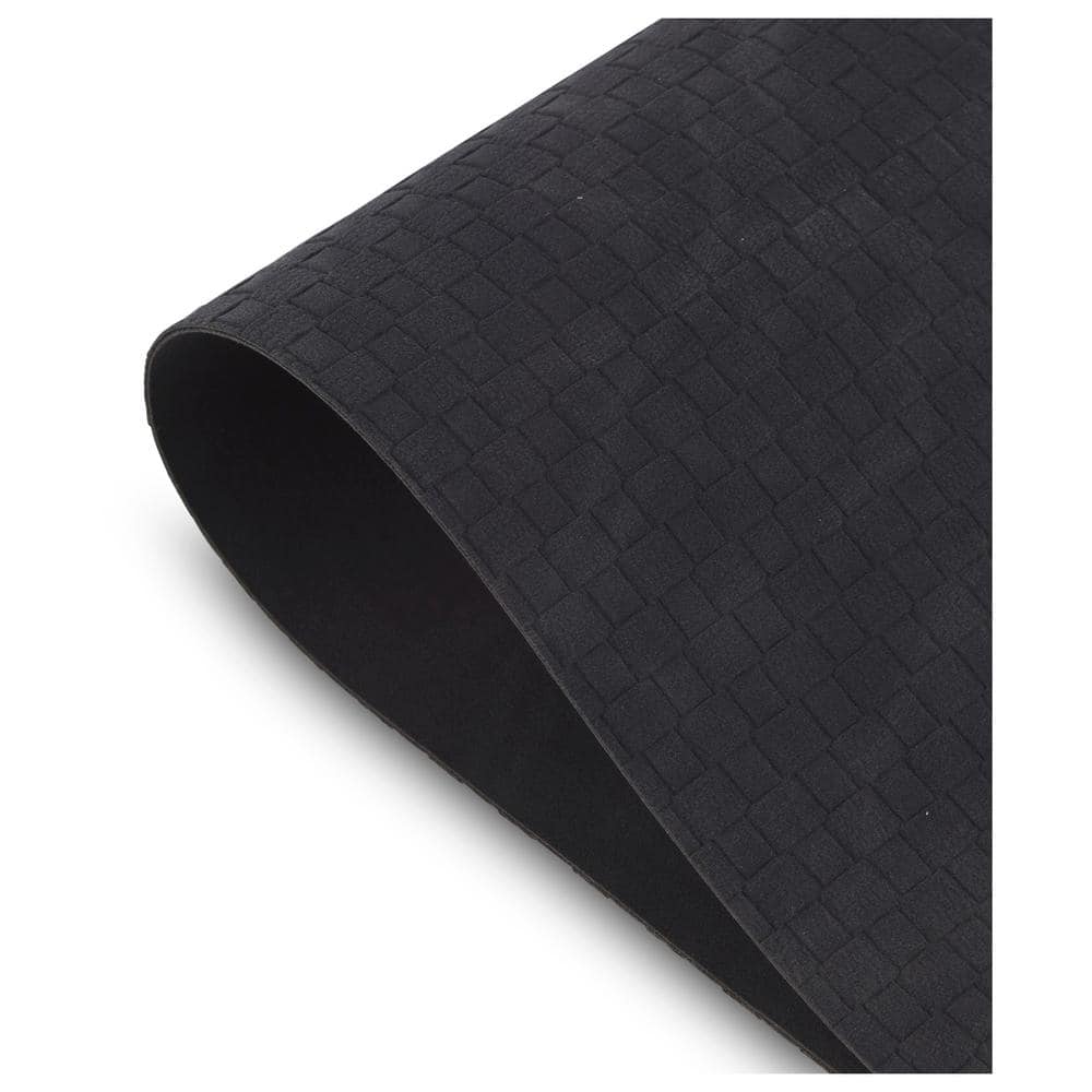 Black Faux Leather Reversible Rectangular Placemat Set of 4