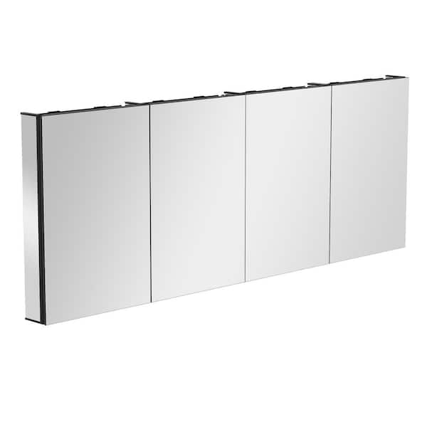 80 in. W x 30 in. H Rectangular Aluminum Alloy Medicine Cabinet with Mirror