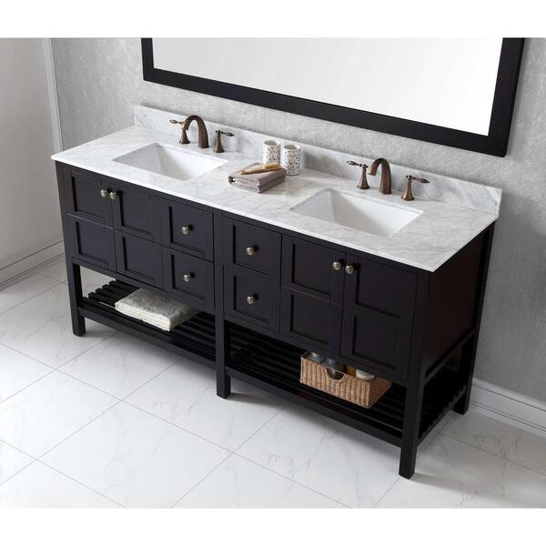 Virtu Usa Winterfell 72 In W Bath, Double Sink Bathroom Vanity Cabinets 72
