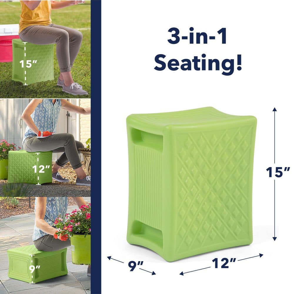 Simplay3 Green Adjustable Plastic Garden Seat