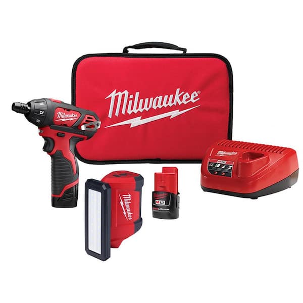 Milwaukee M12 12V Li Ion Cordless 1 4 in. Hex Screwdriver Kit w