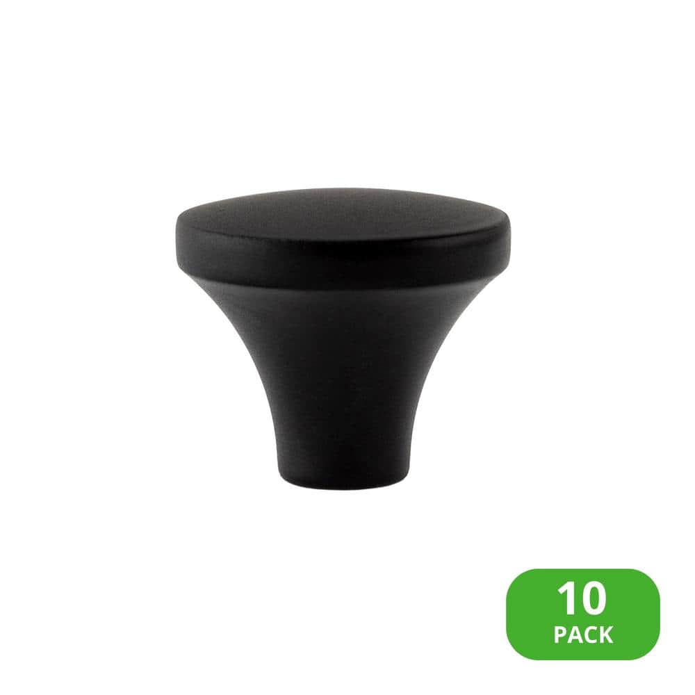 Matte Black Round Zinc Cabinet Knob Multipack