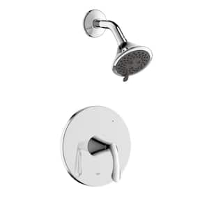Arts et Metiers Single Handle 3-Spray Round Shower Faucet with Rough-In Valve in Chrome