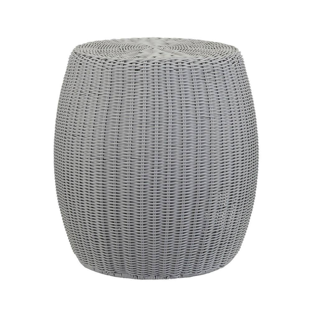 13.75 in Black Barrel Basket Side Table