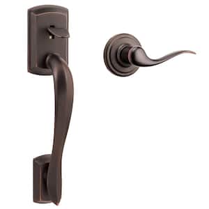 Avalon Venetian Bronze Handle Only without Deadbolt with Tustin Door Handle with Microban Antimicrobial Technology
